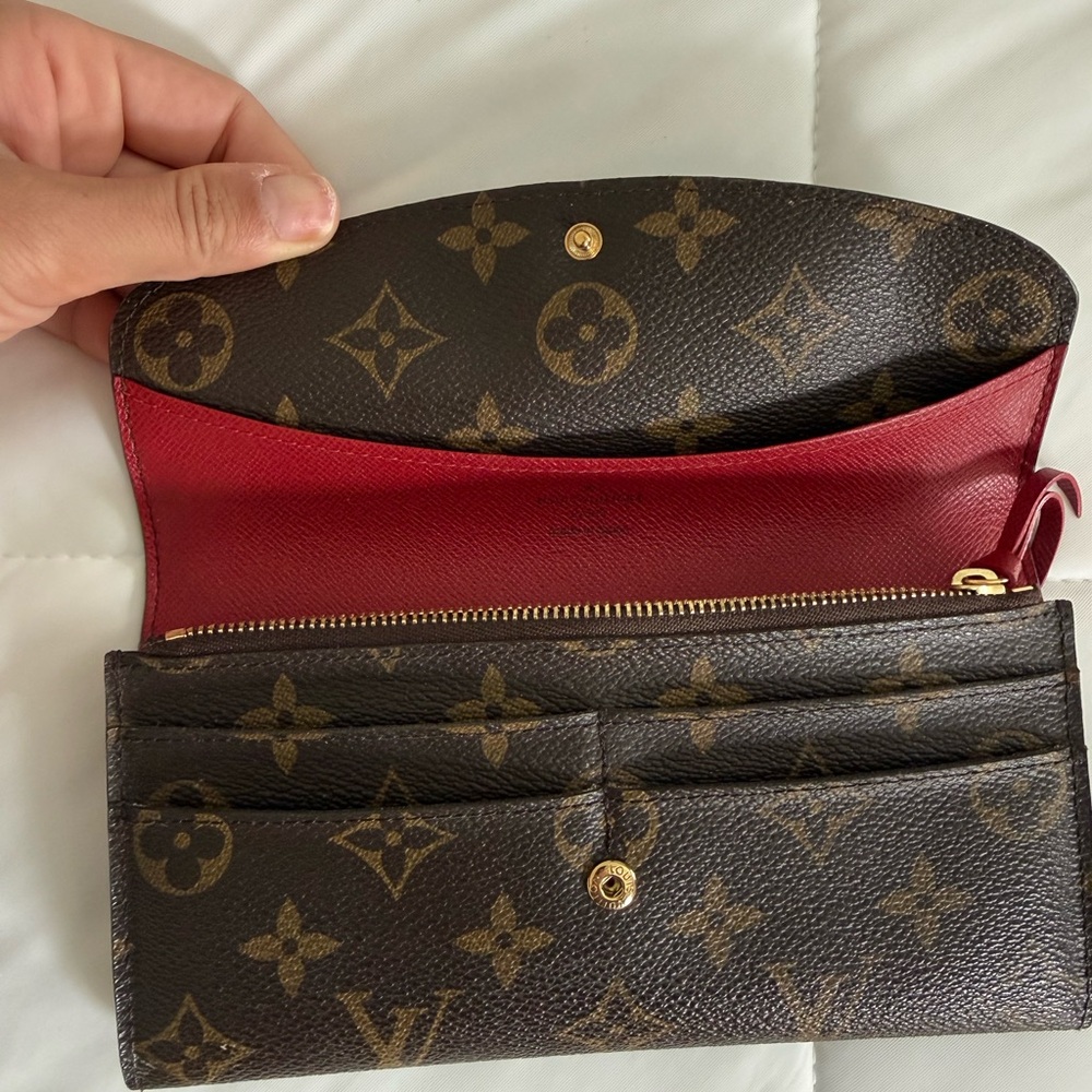 Louis Vuitton Monogram Continental Wallet with Red Interior